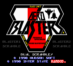 Aero Blasters title screen for PC Engine